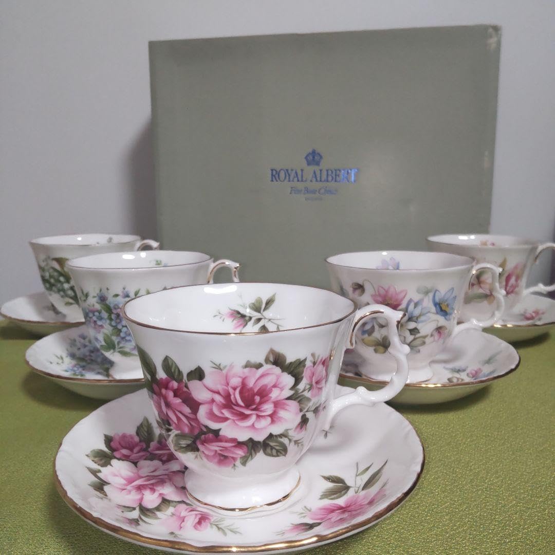瑞 ロイヤルアルバートROYAL ALBERT カップ5客 July 7月 合わ 瑞 ロイヤルアルバートROYAL ALBERT カップ5客 July 7月 合わ